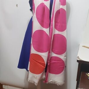 Kate Spade Pink Bold Polka Dot Scarf‎